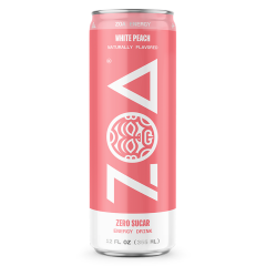 ZOA White Peach Zero Sugar Energy Drink