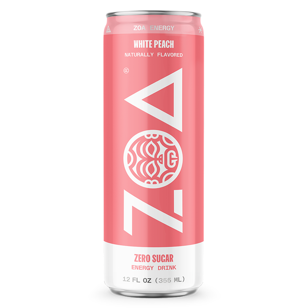 ZOA White Peach Zero Sugar Energy Drink